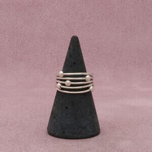 ⚡️reserved⚡️ sterling silver beaded bands ring size 6